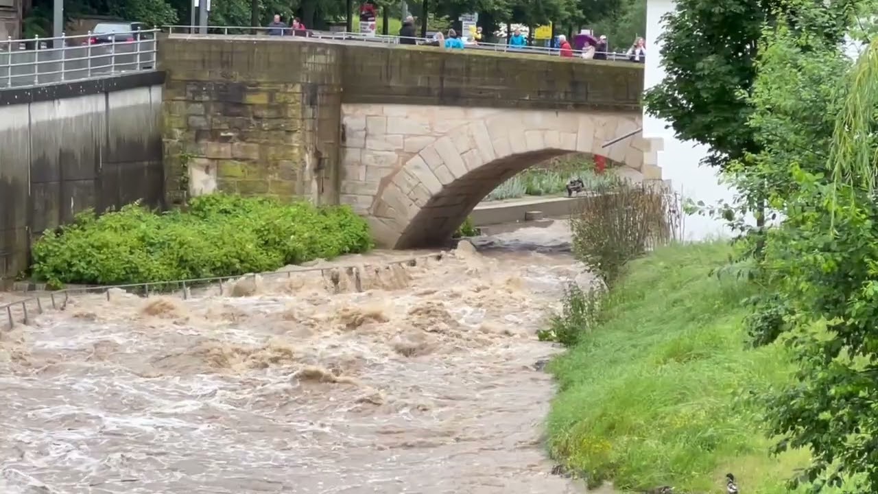 Hochwasser Rems Schwäbisch Gmünd und Lorch 1. Juni 2024