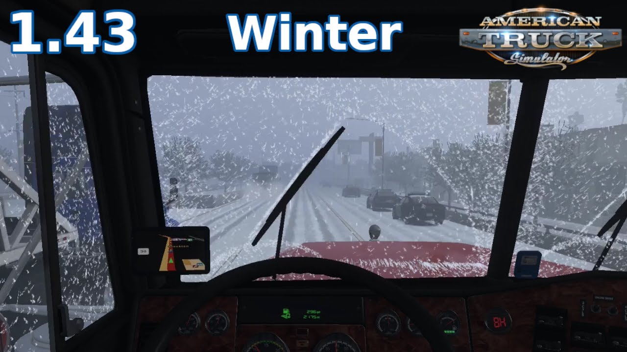 (ATS 1.43) Frosty Winter Weather Mod v4.5 + Winter Sounds