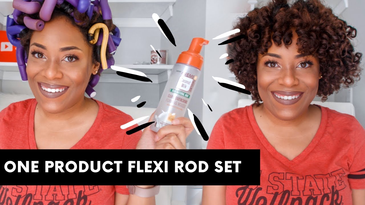 FLEXI ROD SET ON WET HAIR USING CREME OF NATURE MOUSSE| LIA LAVON