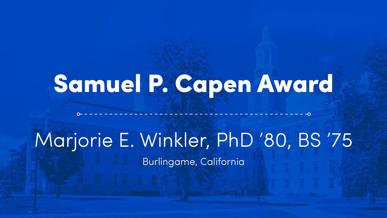 2021 UBuffalo Samuel P. Capen Award: Marge Winkler