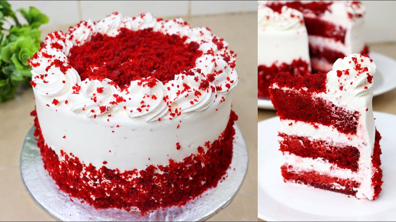 Red Velvet Cake Recipe With Cream Cheese Frosting | Easy Red Velvet Cake With Cup Measurements