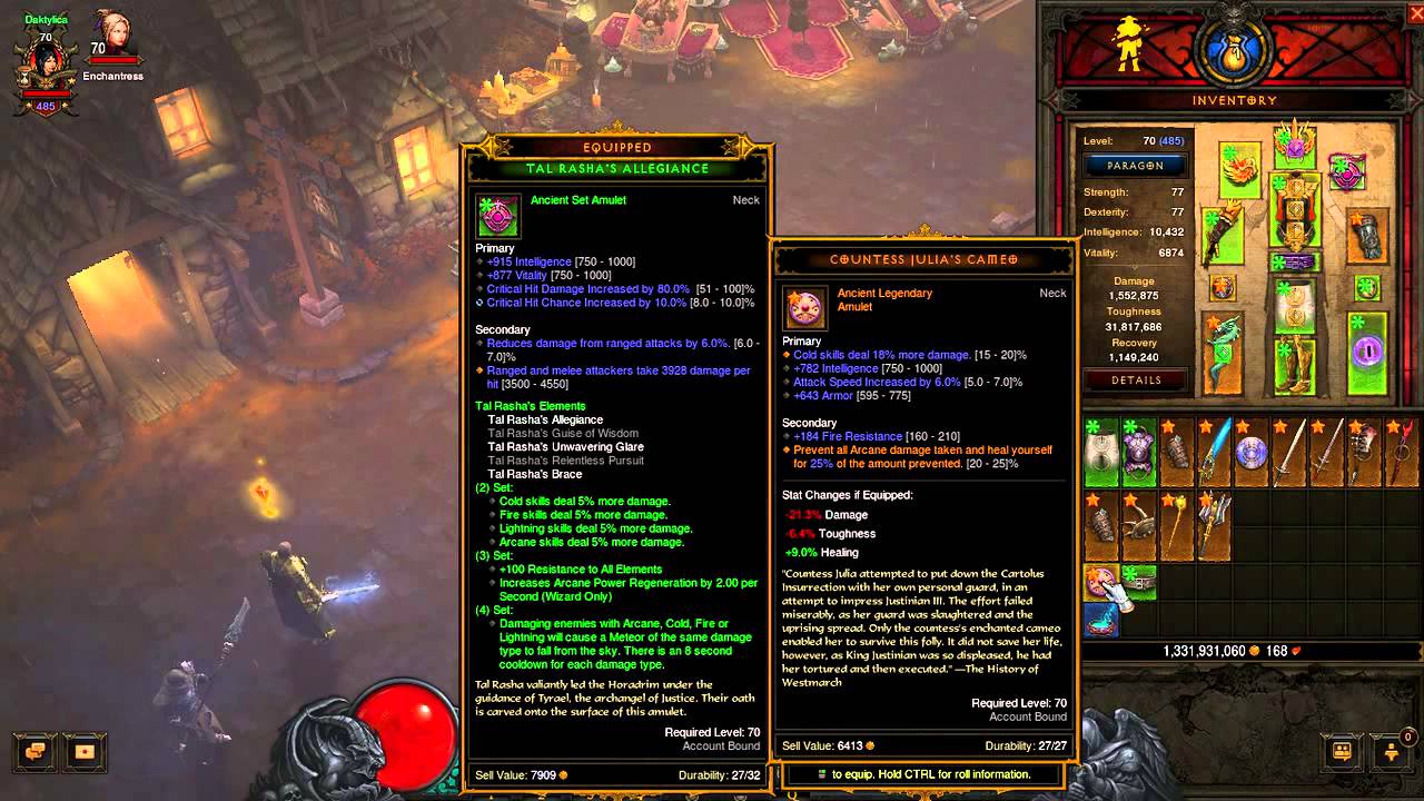 Ancient legendary items & ancient set items Diablo 3 ROS 2.1.2
