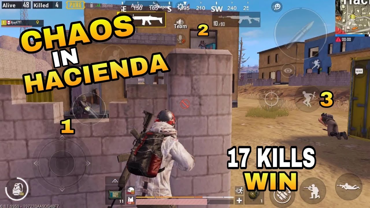 CHAOS IN HACIENDA - 17 KILLS CHICKEN DINNER || push to CONQUERER | PUBG MOBILE