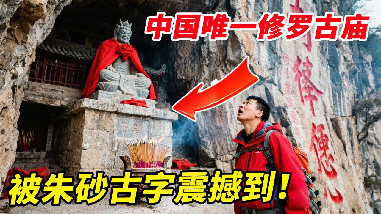 重庆悬崖建设中国唯一修罗古庙，高架桥都因它改道，深入其中被朱砂古字震撼到！【户外小北哥】