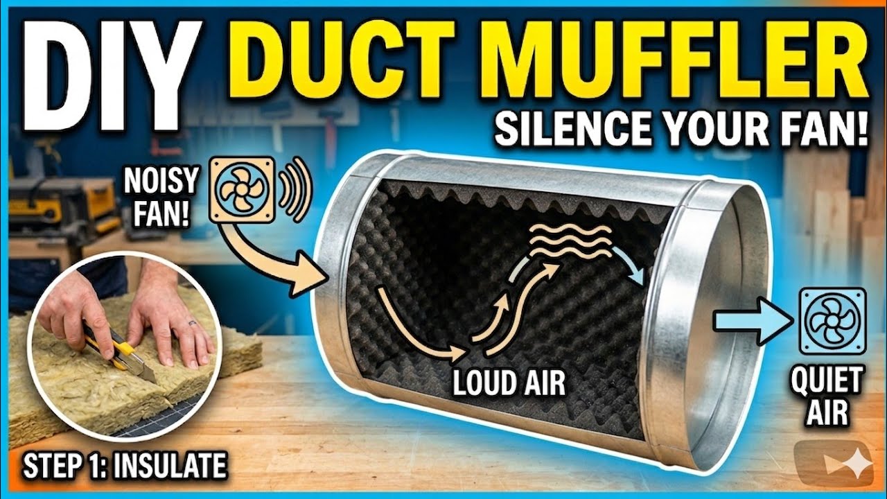 Duct Muffler Duct Silencer for Loud Booster Fans