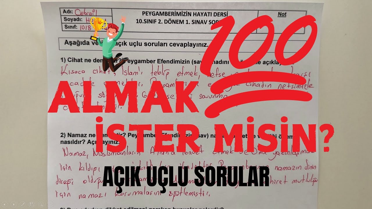 10. Sınıf Peygamberimizin Hayatı 2. Dönem 1. Yazılı