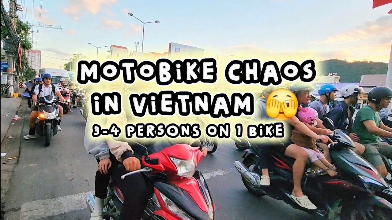 Motobike chaotic driving #cultureshock chaos traffic in Asia Vietnam 