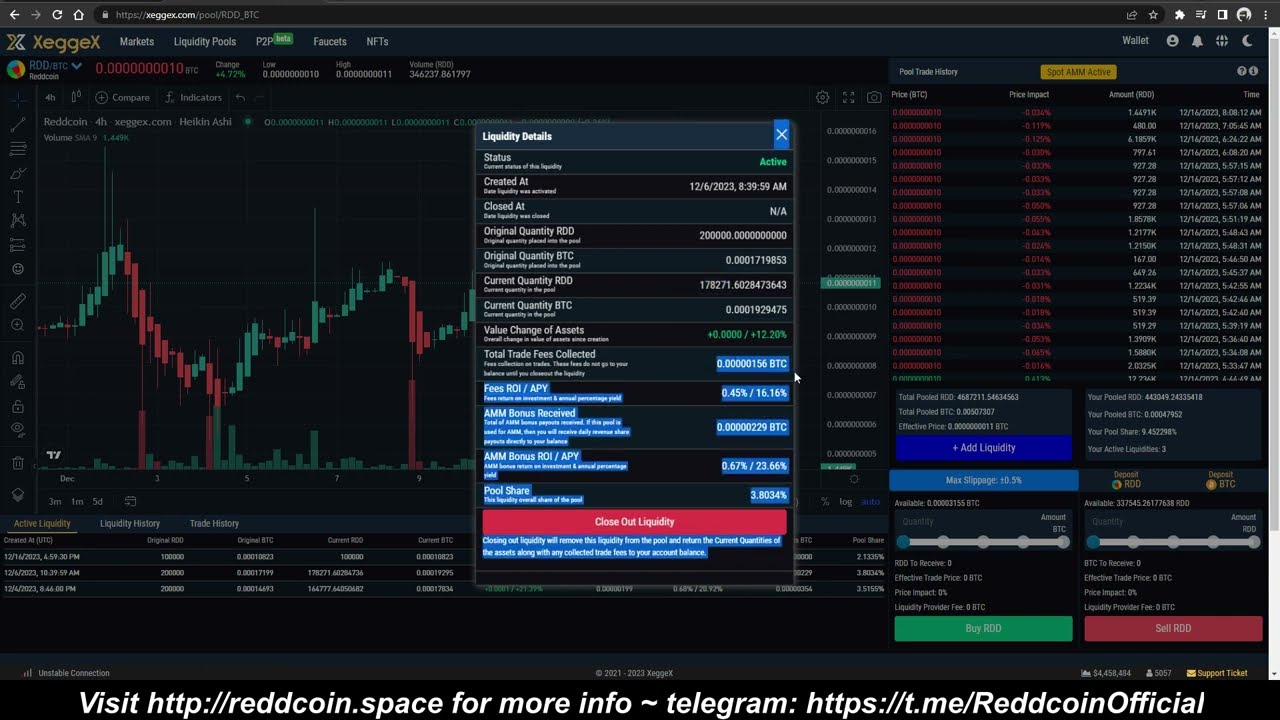 How to add Reddcoin liquidity on Xeggex