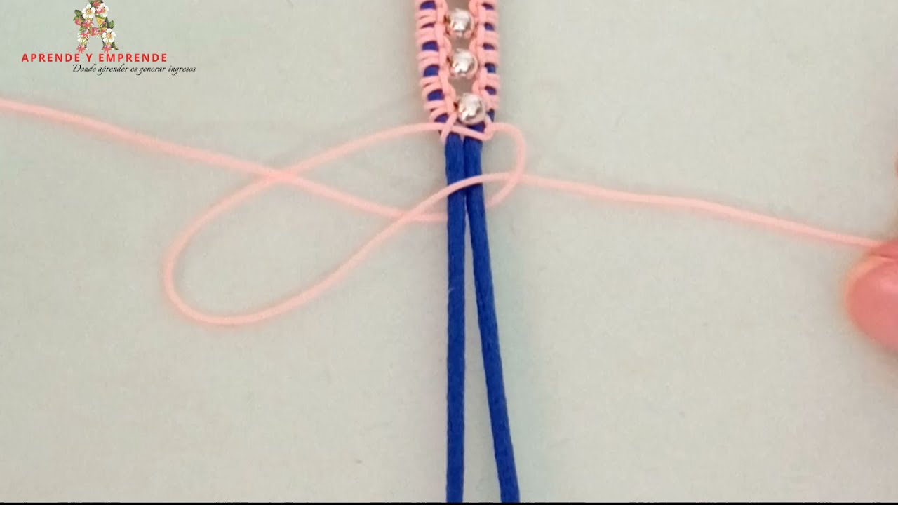Pulsera de hilo Nudo plano paso a paso super facil