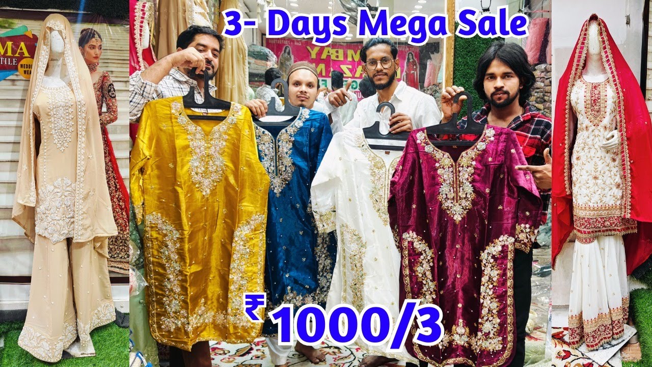 3- Days Mega Sale In M.A Textile Tolichowki ₹ 1000/3 Readymade 3PCS Sets Bridal Lehenga Gown Sarees