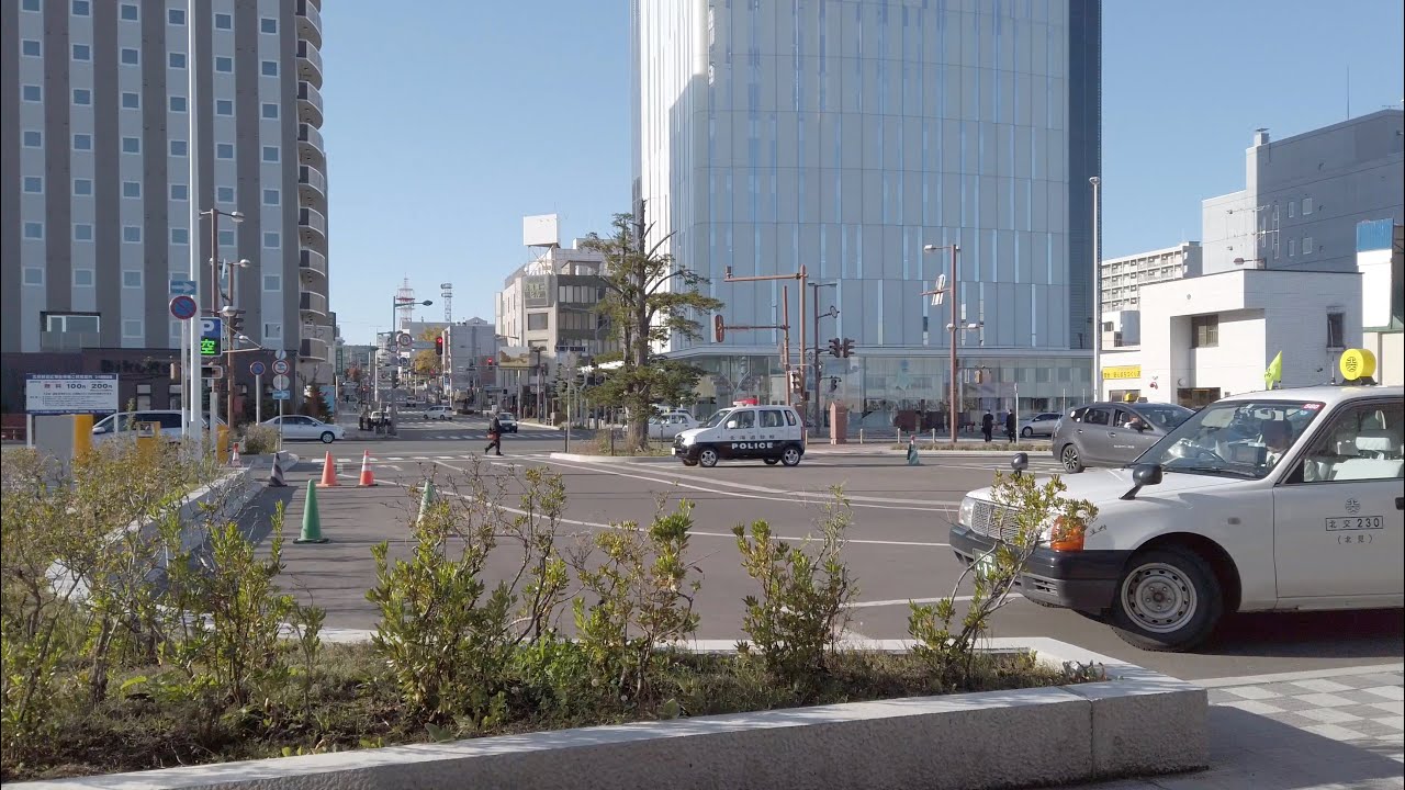 Walking around Kitami city from Kitami station北見駅から北見市内を散策【4K】
