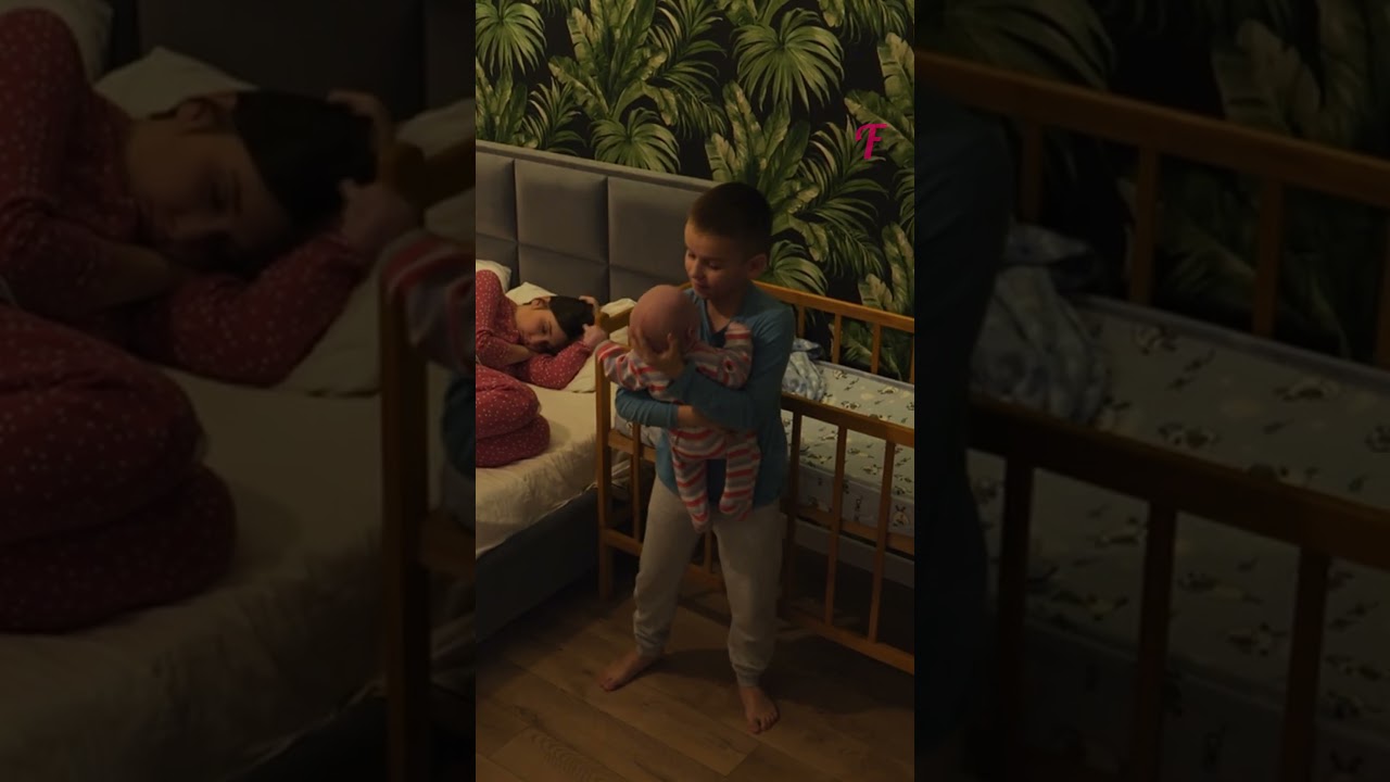 Sibling Support: Brother Soothes Crying Baby for Mother #shorts