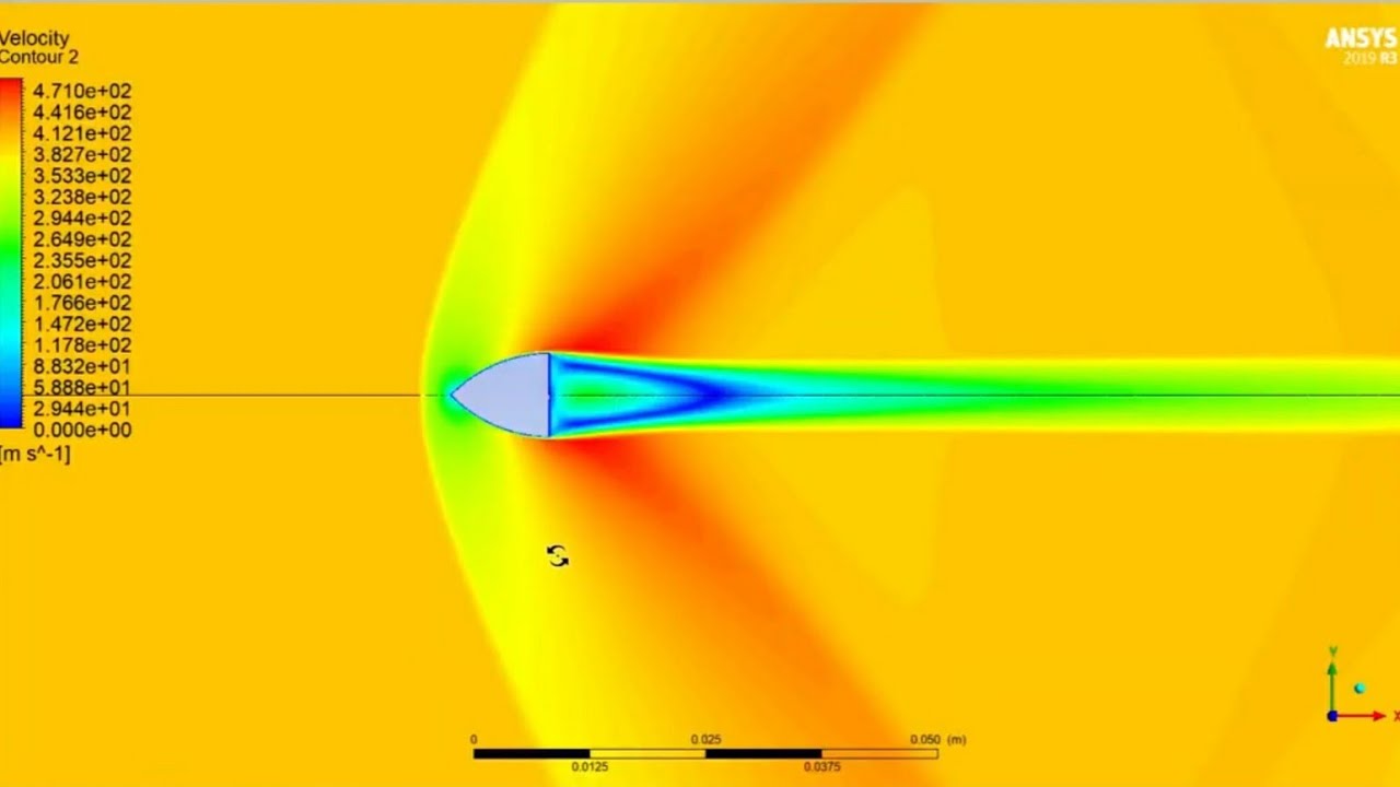 ANSYS Fluent: Сверхзвуковой сжимаемый поток над пулей