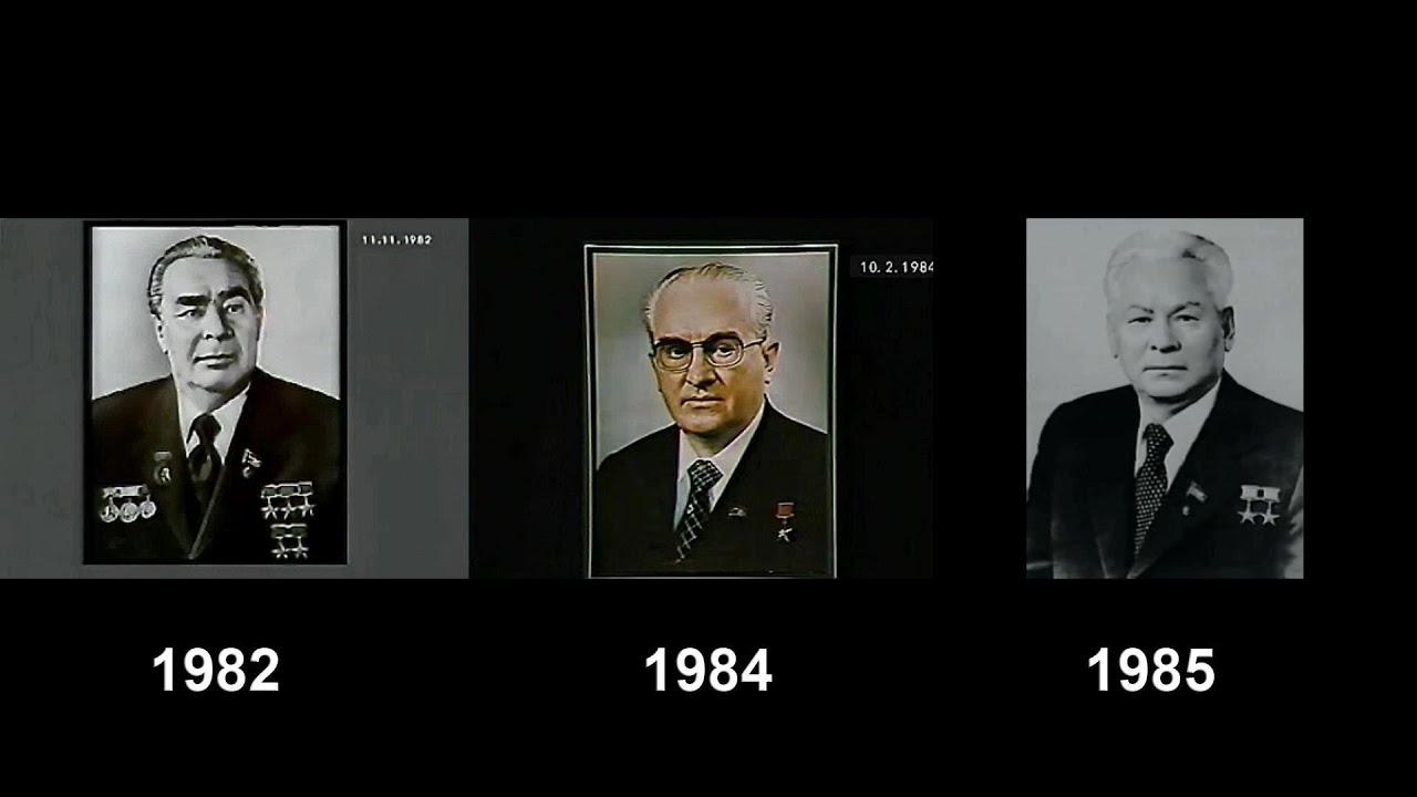 Československá televize oznamuje úmrtí Brežněva + Andropova + Černěnka (1982 / 1984 / 1985)