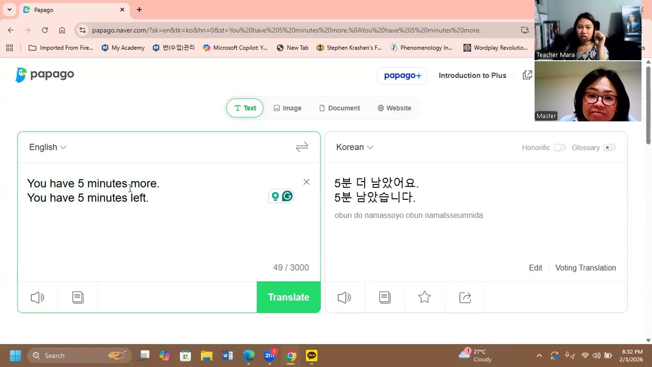 Kyung Yoon's class on 2 3 2026 1000 Basic Words pp. 26
