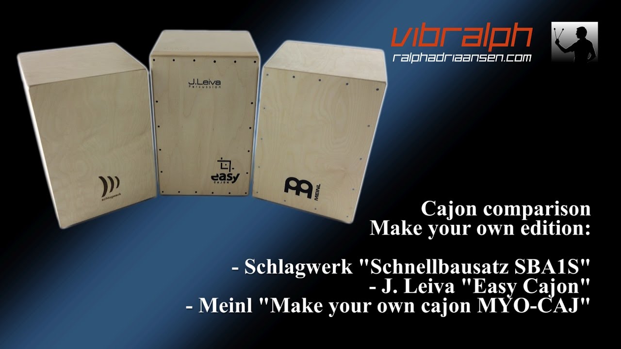 Comparison: Make your own cajons / Schlagwerk CBA1S - J. Leiva Easy Cajon - Meinl MYO-CAJ