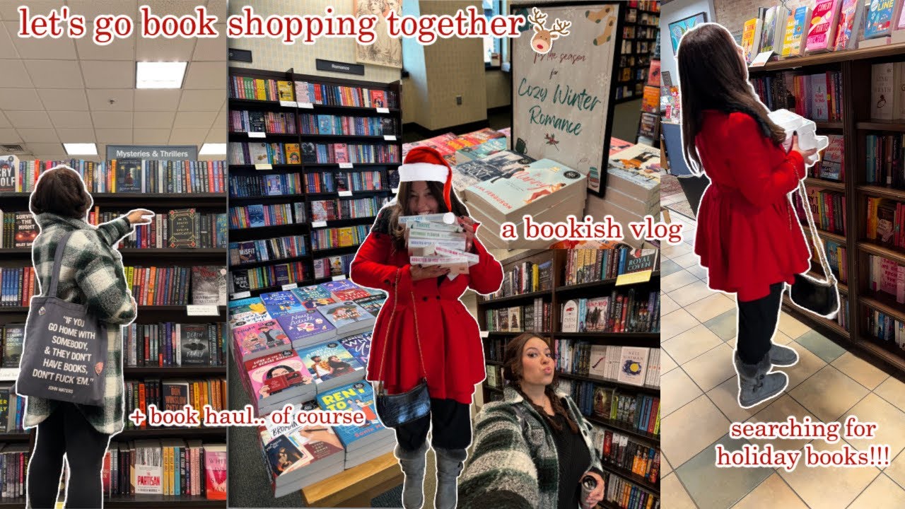 holiday book shopping!! barnes & noble vlog + haul 📖🌷✨