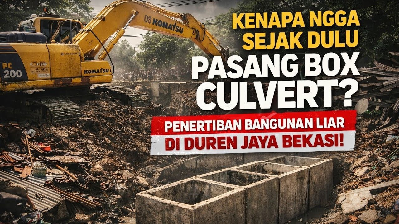 Viral Bekasi!! Drainase Baru Box Culvert di Duren Jaya BEKASI – Bangunan Liar Di Bongkar