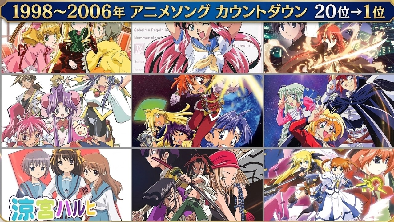 1998～2006年 アニメソング カウントダウン 20位→1位