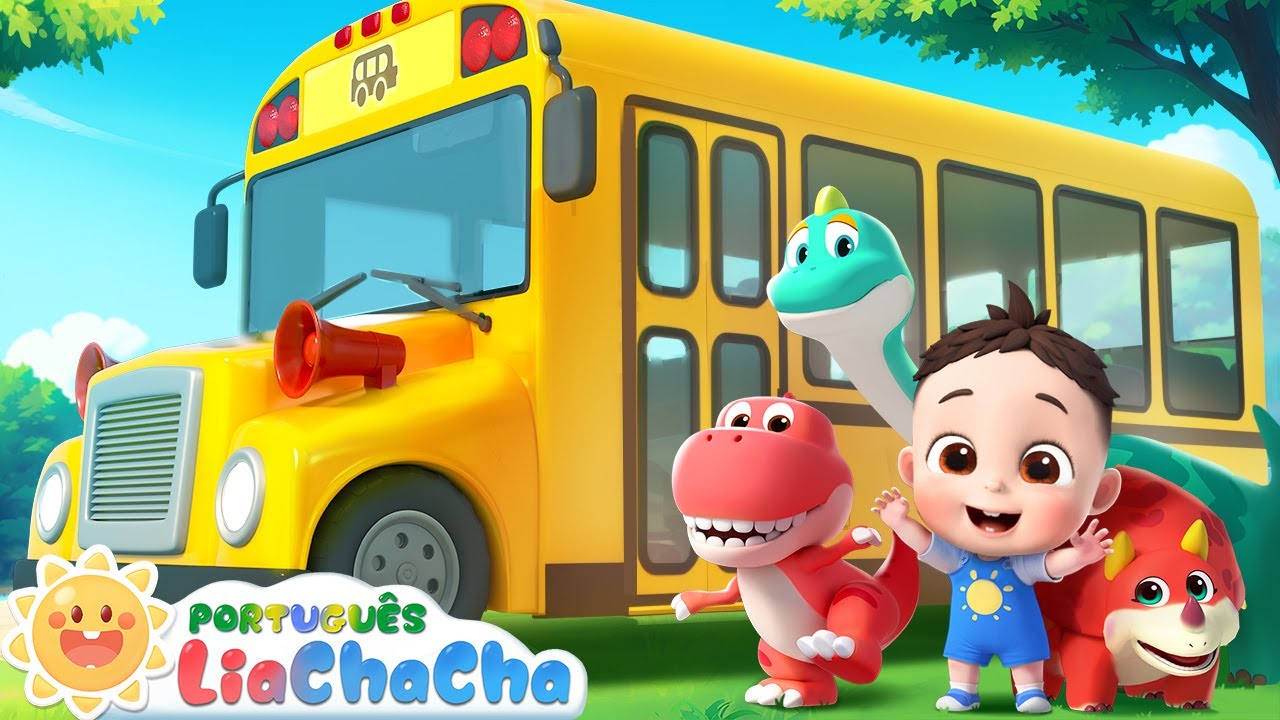 LiaChaCha em Português ☀️ A Roda do Ônibus (Versão Dinossauro) | Música Infantil