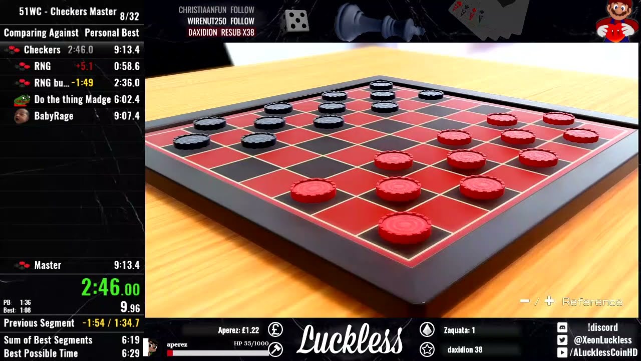 Clubhouse Games: 51 WwC - Checkers/Draughts Master in 7m06s (WR)