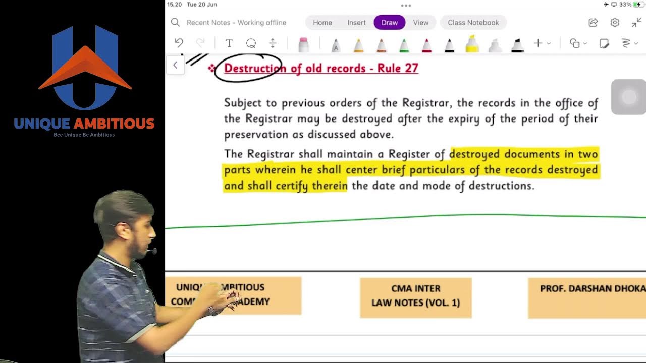 CMA Inter Free Revision | Law - LLP Act | L - 1  | Prof. Darshan Dhoka
