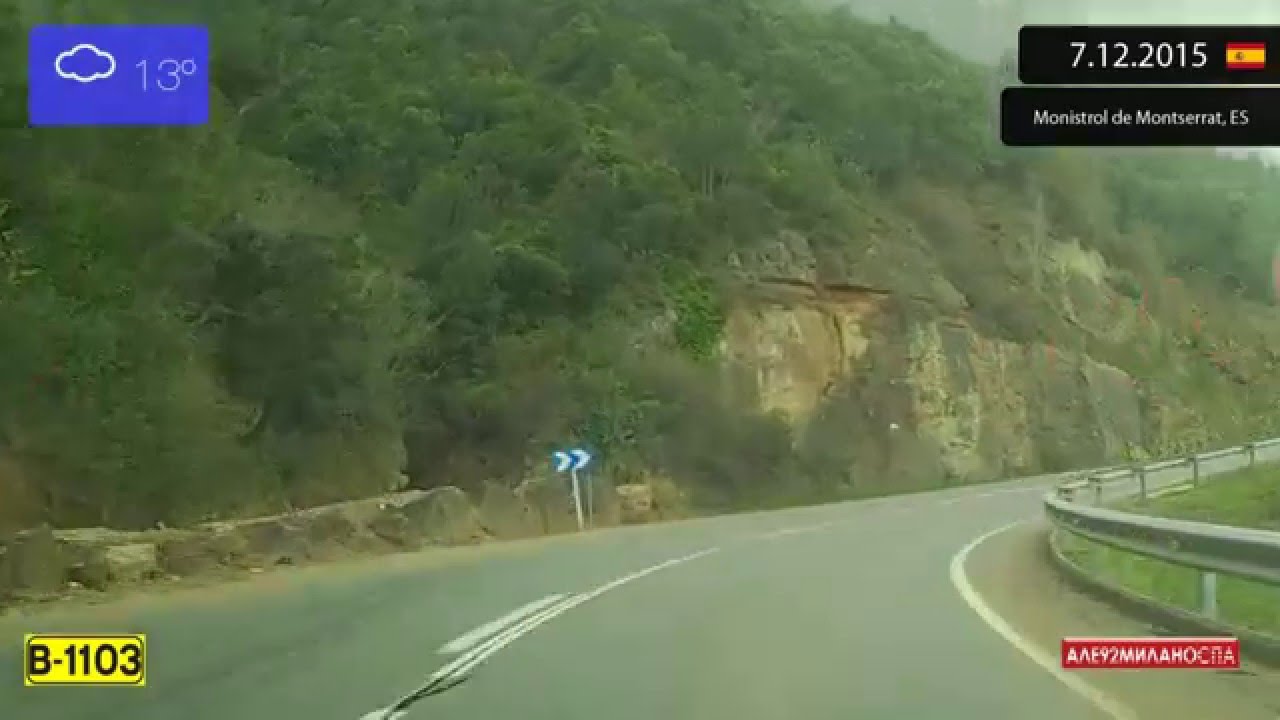 Driving from Monistrol de Monserrat to Sant Sadurní d'Anoia (Spain) 7.12.2015 Timelapse x4