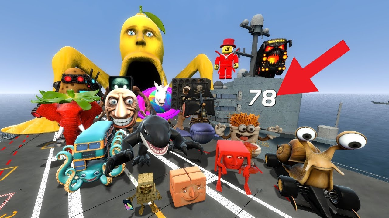 Spartan Kicking Brainrot Italian Memes From The Aircraft Carrier | Garry's Mod