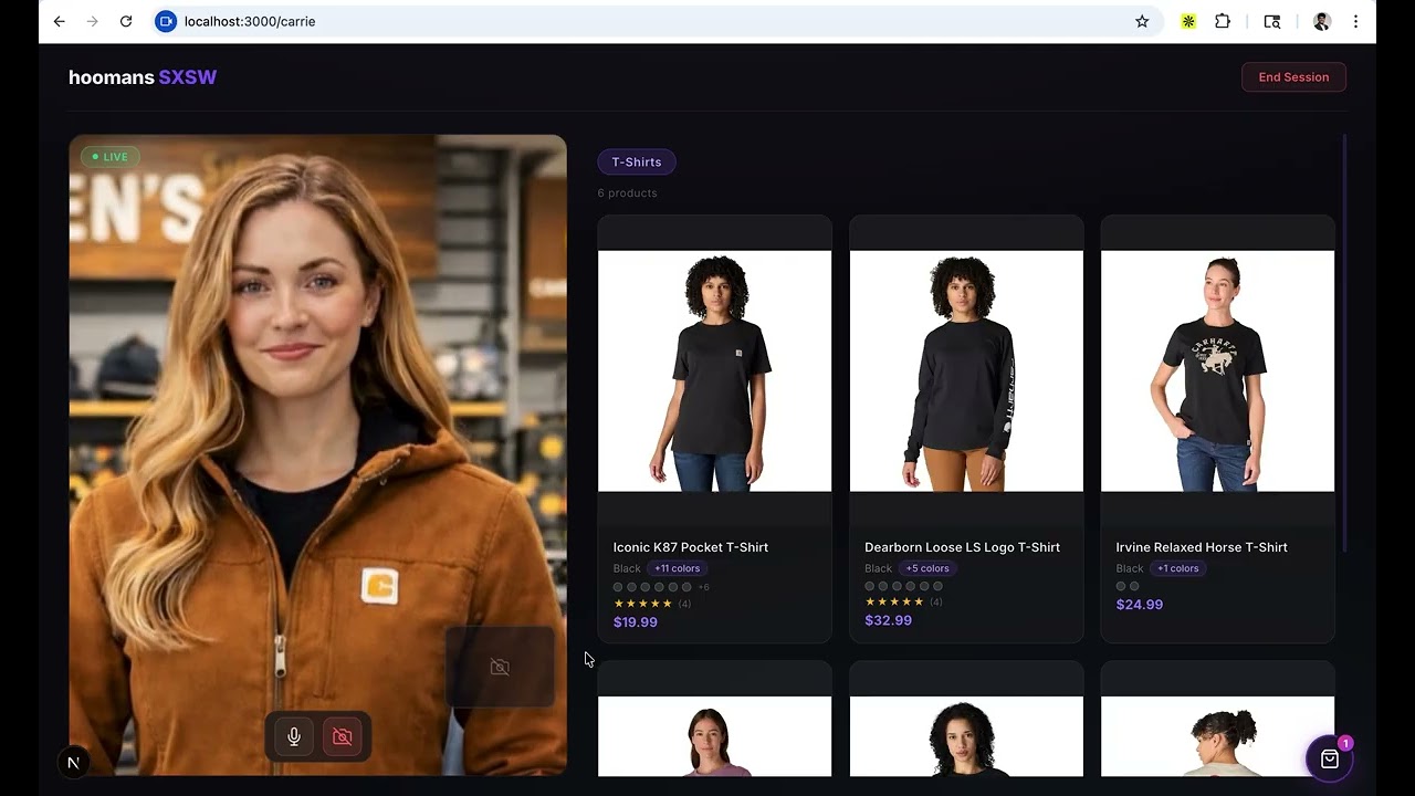 AI Human Carrie helps a user build their 'fit.