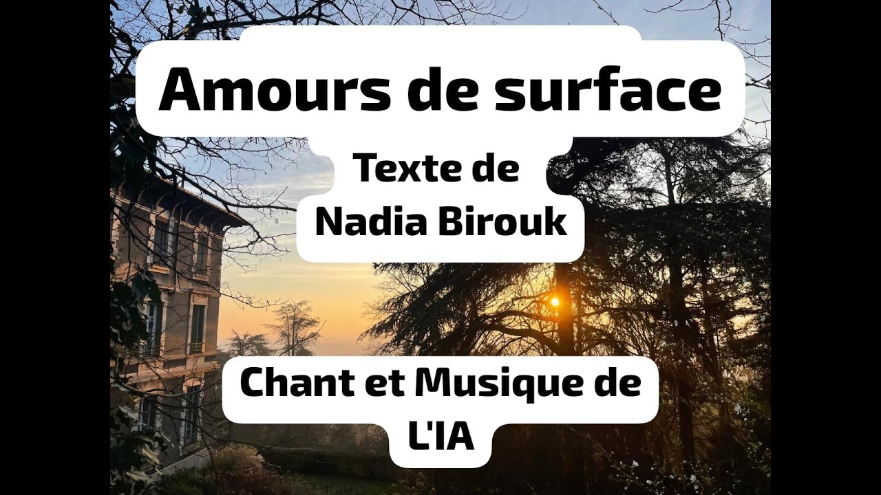 Amours de surface©Texte de Nadia Birouk© Chant et Musique de L'IA.