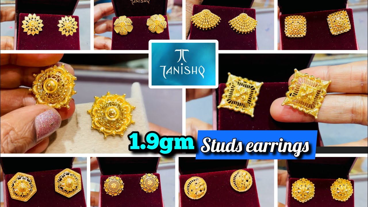 Tanishq Best Studs Earrings designs with Price | Tanishq Trendy Stud Earrings designs | Tanishq gold