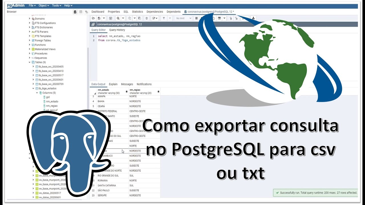 Exportar consulta no PostgreSQL para arquivo de texto (excel)