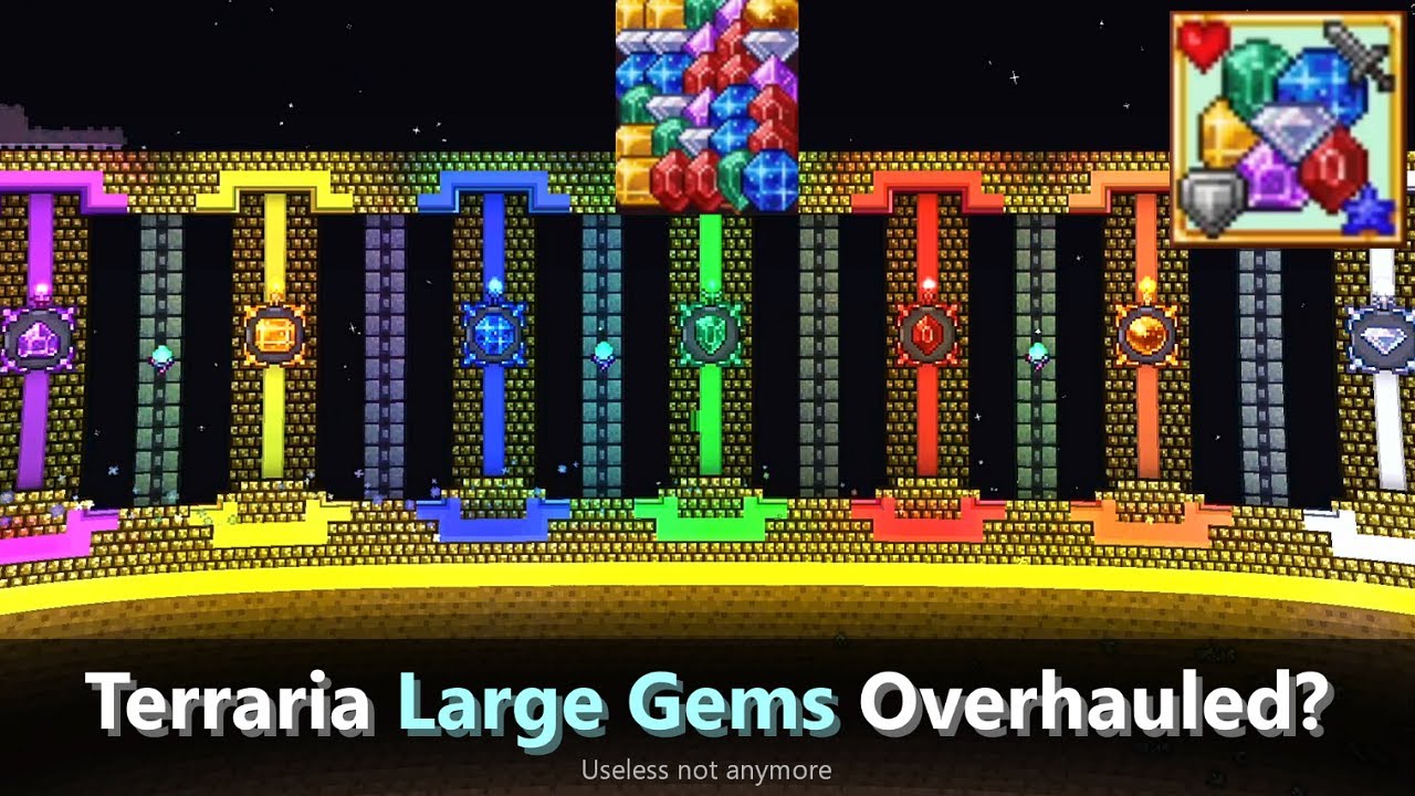 Making this useless and forgotten Terraria useful ─ Large Gems in Terraria overhauled...