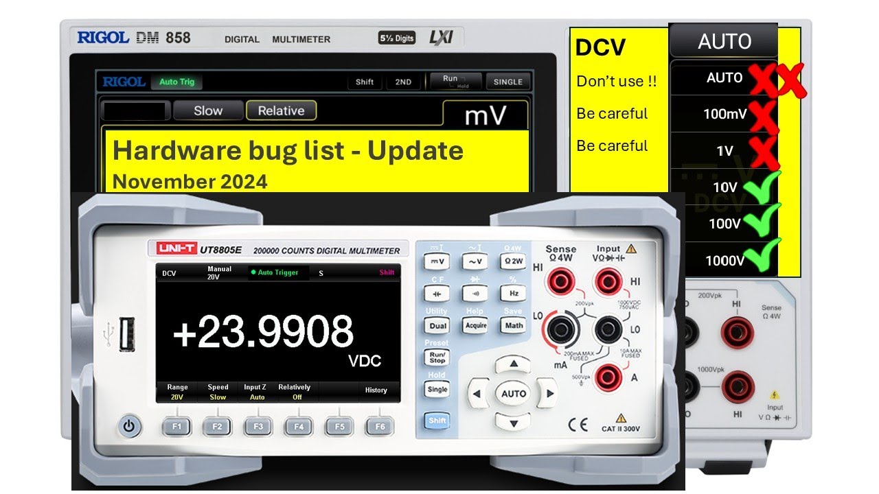 #11 UNI-T UT8805E vs reported bugs of Rigol DM858 - Part 1