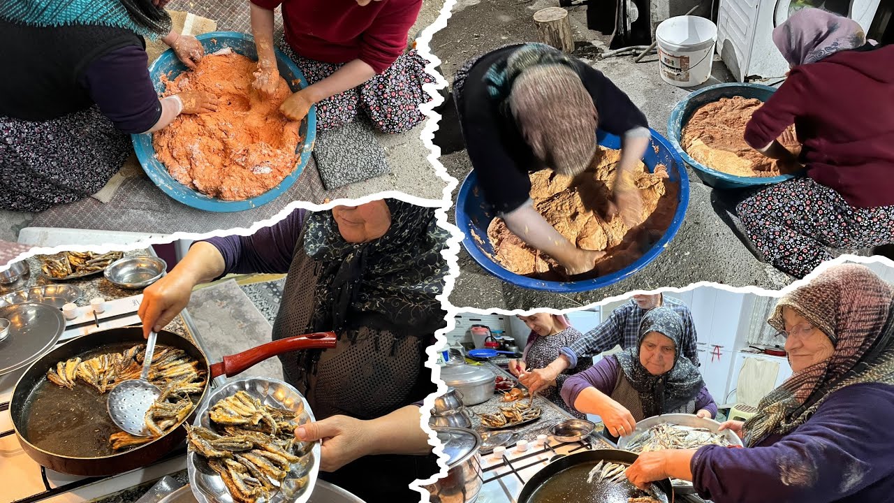 Tarhana yapımına başladık akşam tavada hamsi 