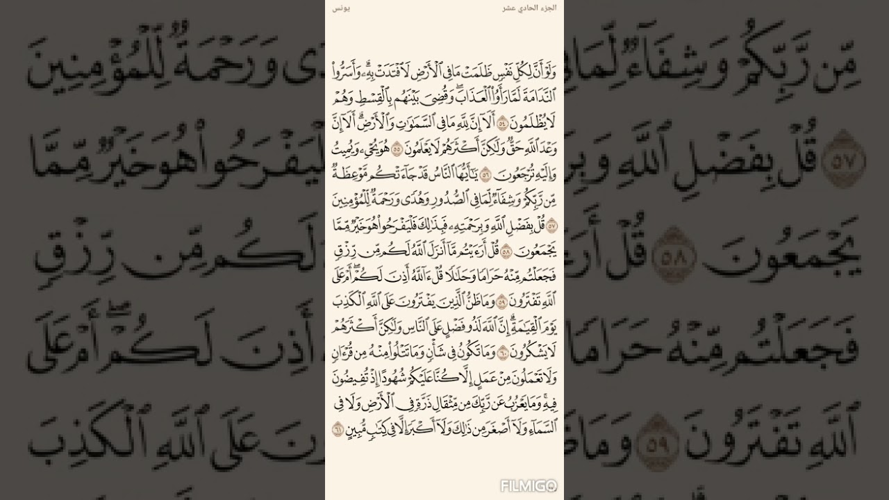 تفسير السعدي صفحة 215 سورة يونس من الاية (54) الى الاية (61)