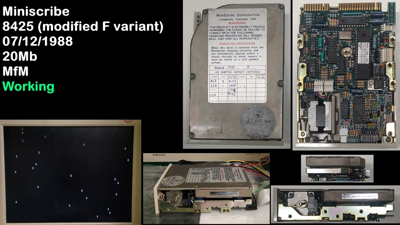 Miniscribe 8425 | 37 year old hard drive sounds and benchmarks