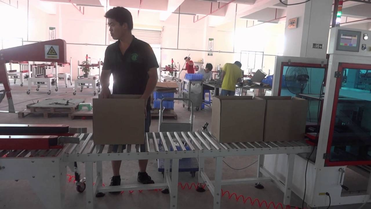 automatic case erector, case filling, case sealing machine