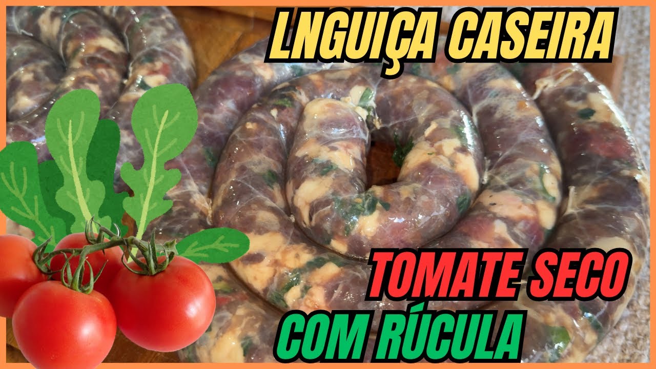 Lingui&ccedil;a bovina caseira com tomate seco e r&uacute;cula 