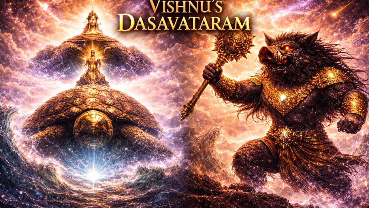 Vishnu’s Dasavataram Journey | Matsya, Kurma & Varaha Avatars | Hindu Mythology