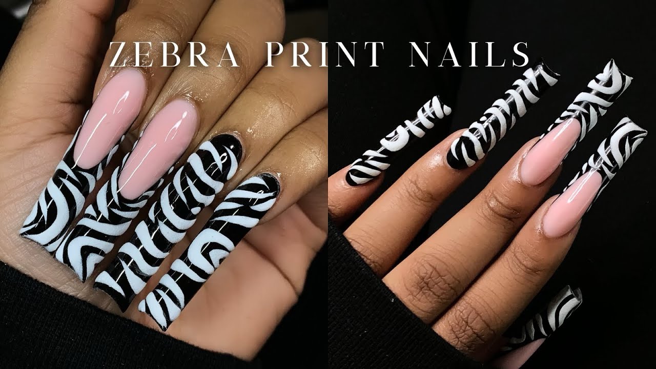 3D ZEBRA PRINT POLYGEL NAILS 🖤✨🦓 Abstract Nail Art Tutorial | Fall nails
