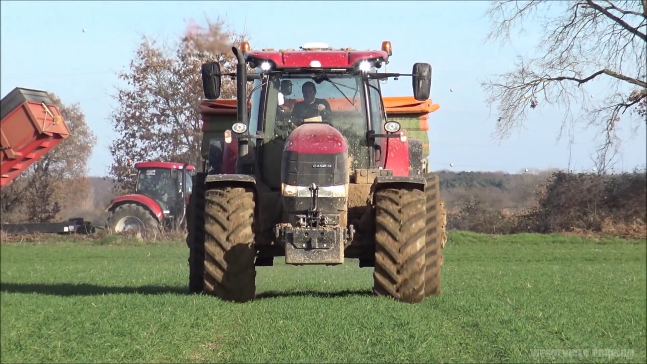 &Eacute;pandage d'engrais 2017 avec un Case 185 cvx &agrave; chenille !