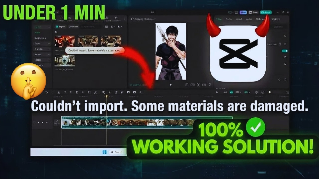 Couldn't Import and Corrupted/Damaged Material | ✅ Fix CapCut Pc Pro FREE Issue 