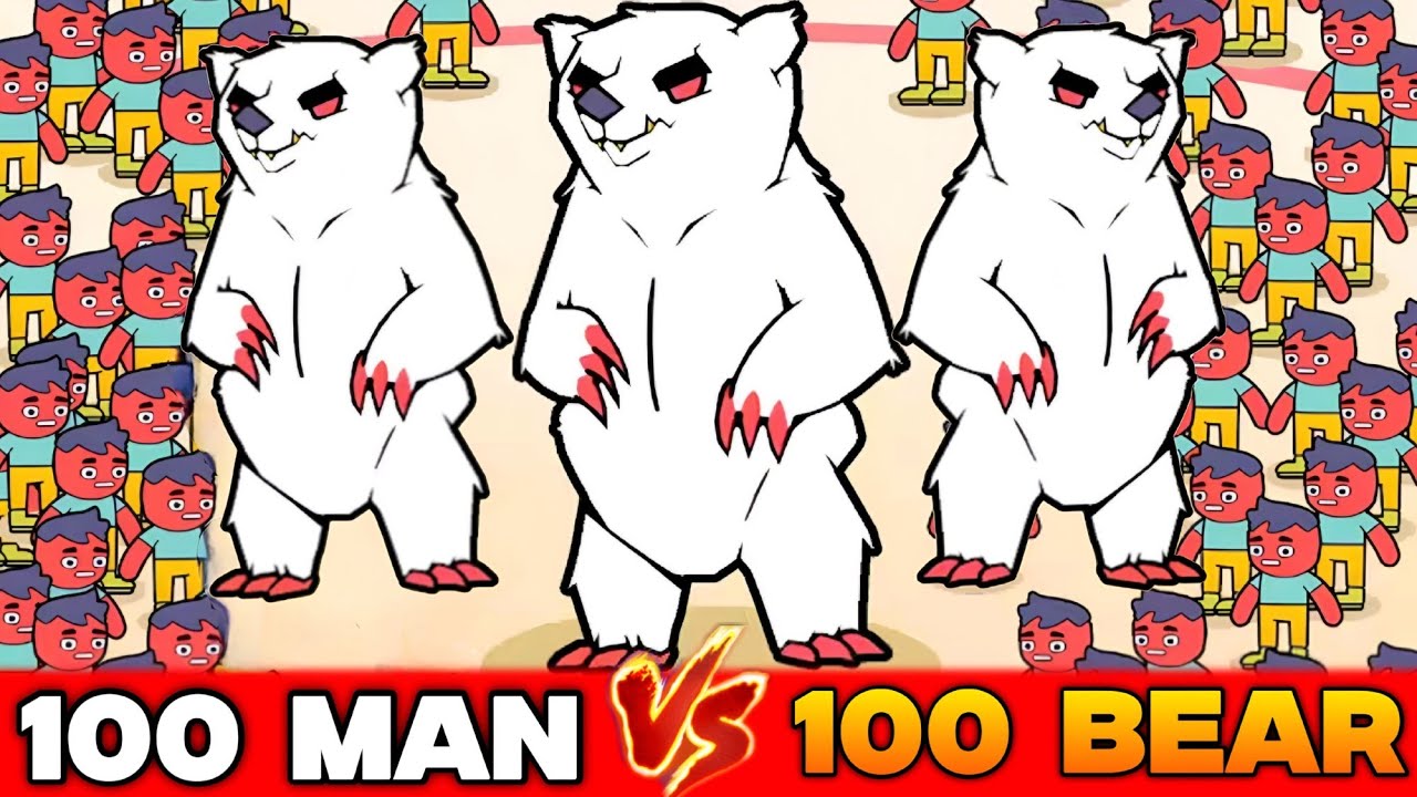 999 polar bear vs 100 weak men | rj rock