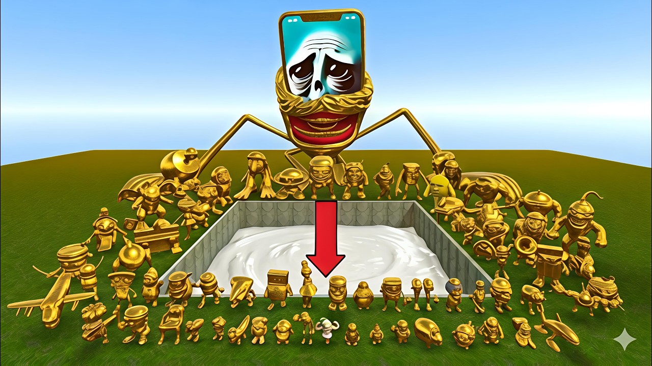 Spartan Kicking Golden Brainrot Italian Memes in The Glue Pit | Garry's Mod |