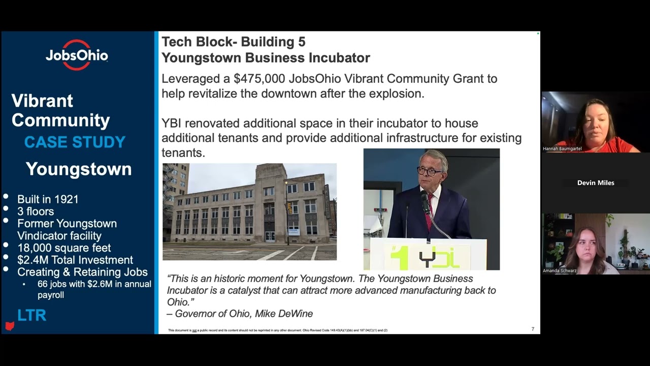 Программа грантов JobsOhio Vibrant Communities Program и гранты на предварительное планирование