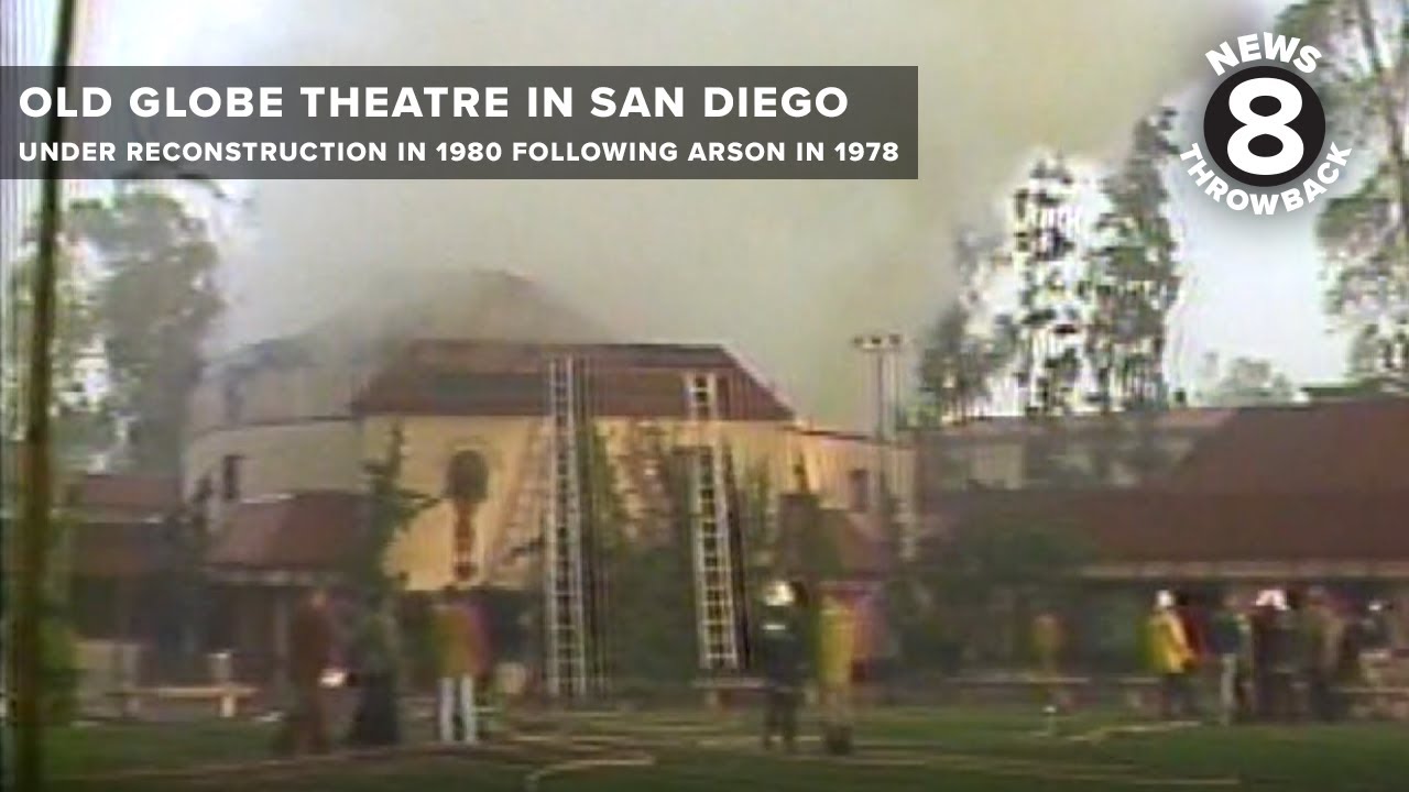 Old Globe Theatre in San Diego under reconstruction in 1980 after being destroyed by arson in 1978