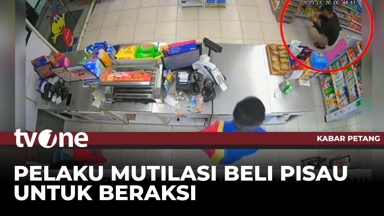 Rekaman CCTV Pelaku Mutilasi Beli Pisau Berdiameter 20 CM di Minimarket | Kabar Petang tvOne