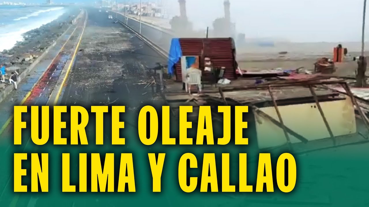 Agua sale hasta autopista y destroza negocios de playa: El fuerte oleaje a zonas de Callao y Lima