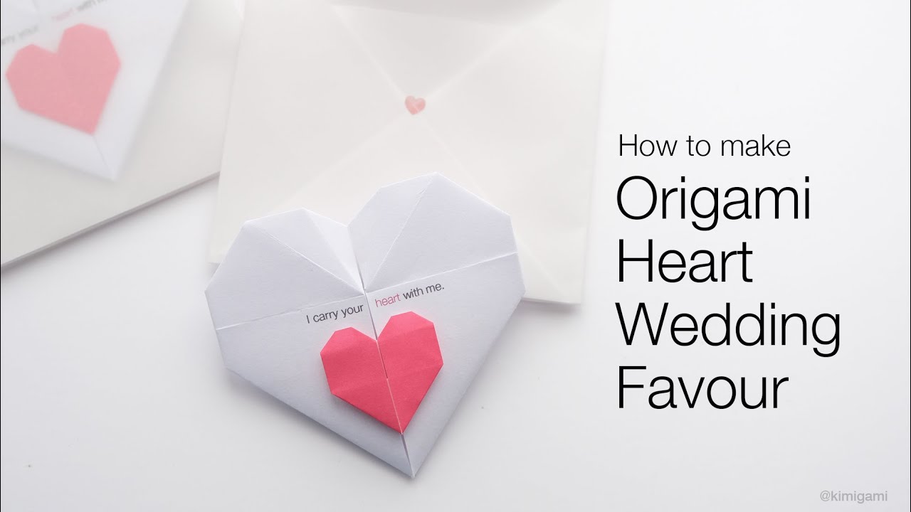 How to fold Origami Heart Wedding Favour or Invitation